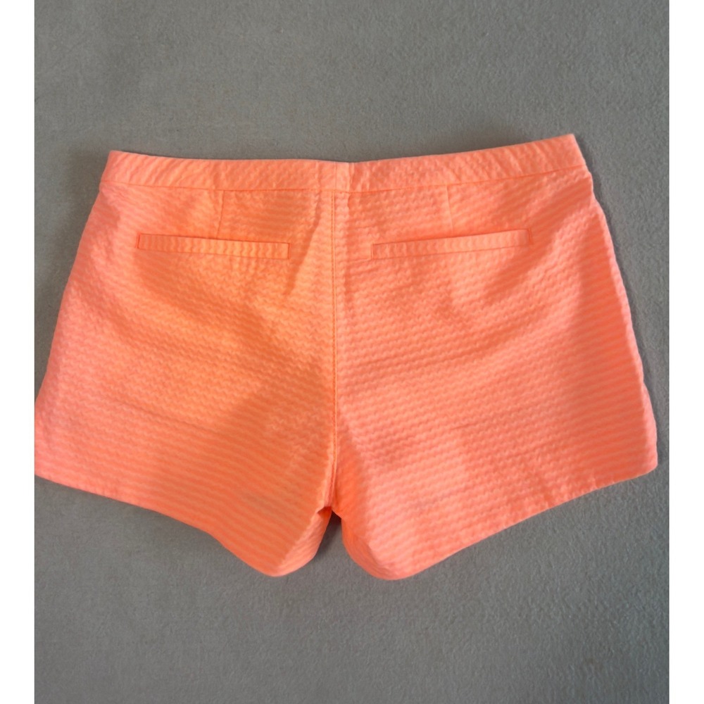 Lilly Pulitzer Women's Shorts in Neon Coral Orange, Seersucker, Cotton, Size 00 - Picture 8 of 11